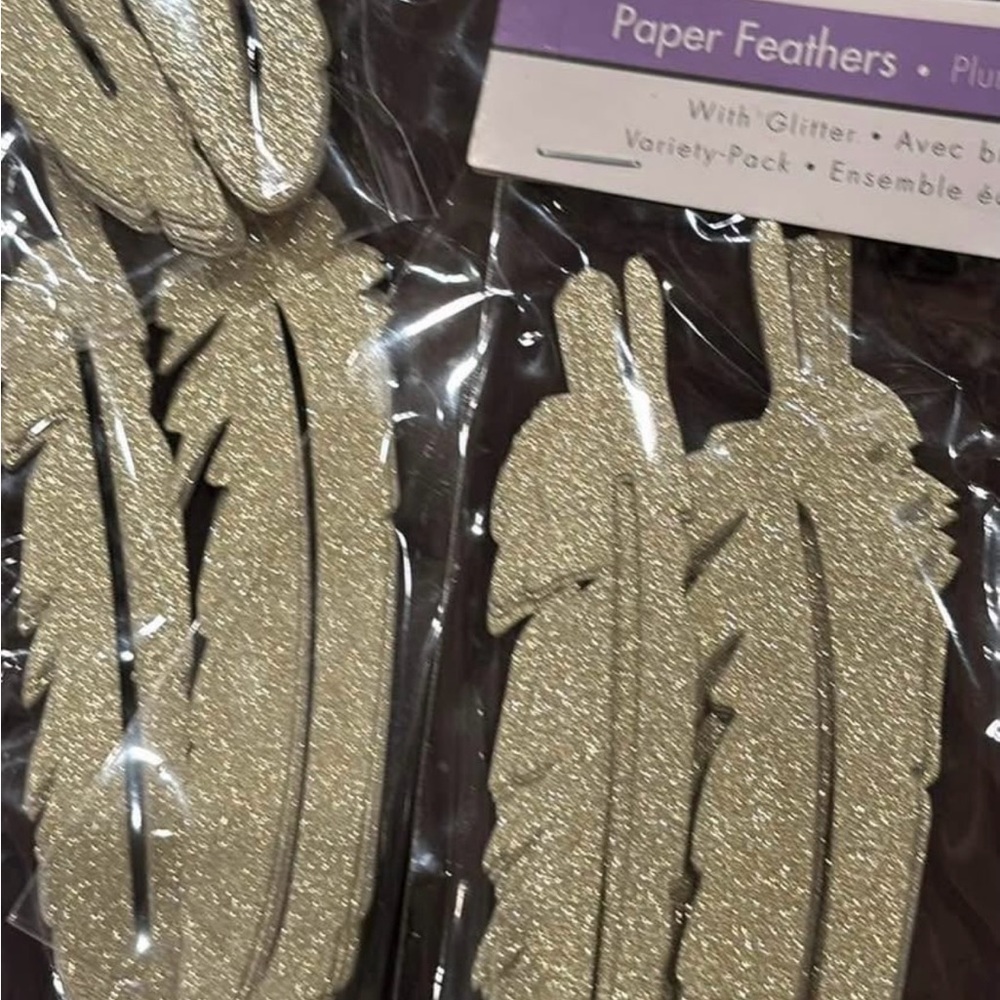 Glitter Paper Feathers
